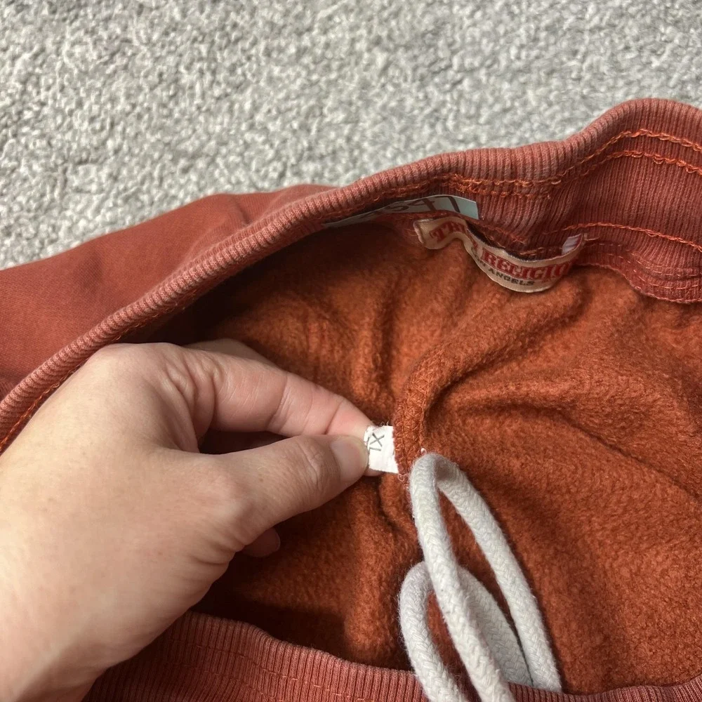 True Religion Rust Orange Sweatpants with White Logo